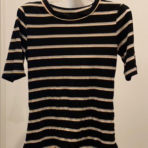 NWT black with colored stripes ribbed top